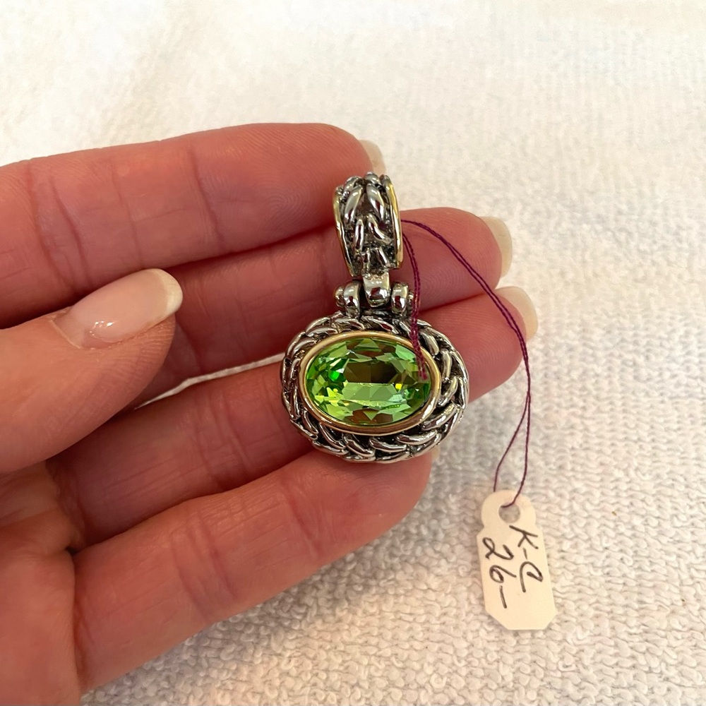 Elegant Silver and Green Pendant